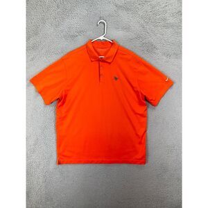 Nike Golf Shirt Adult 2XL Orange Dri-Fit Polo Rugby‎ Short Sleeve Athletic Mens